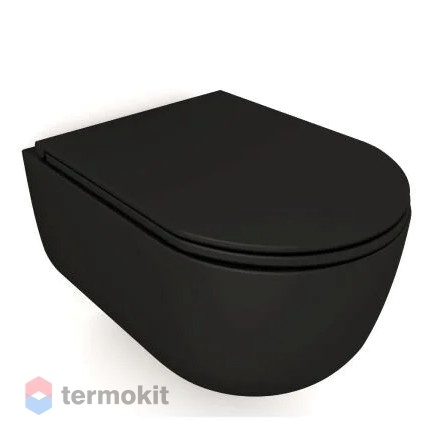 Унитаз подвесной GALASSIA DREAM с сиденьем микролифт черный матовый 7334NEMT+7330NEMT