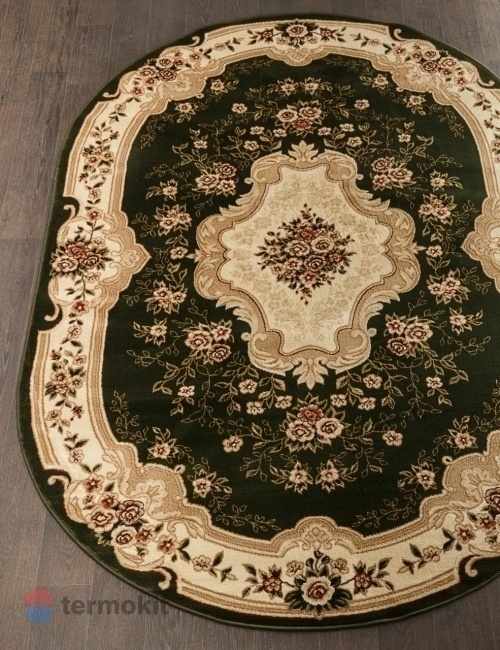 Ковёр Merinos Valencia 2 300x500 овальный зелёный/бежевый d317