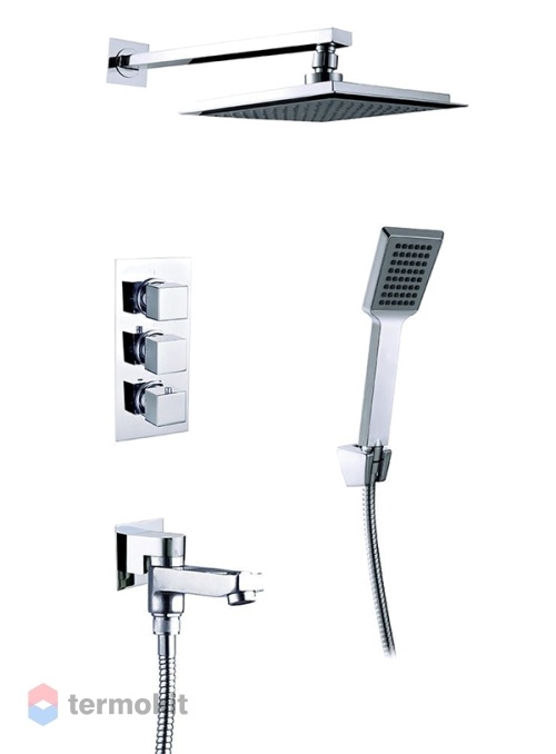 Душевой комплект скрытого монтажа Timo Tetra-thermo с термостатом SX-0199/00SM chrome