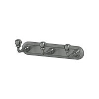 3 крючка на планке 3SC Stilmar Античное серебро STI 402