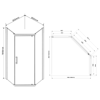 Душевой уголок Vincea Stresa 1950x900x900 вороненая сталь VSP-1S900CLGM