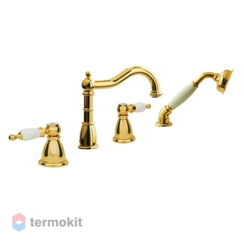 Смеситель на борт ванны Boheme Murano золото 395-MR-W