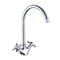 Смеситель для кухни DECOROOM DR51 хром DR51028-White