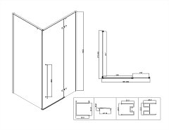 Душевой уголок Vincea Slim-N 1950x900x900 хром VSR-5SN9090CL