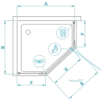 Душевой уголок RGW Hotel HO-081 1950x900x900 (матовое стекло сатинат) хром 350608199-21