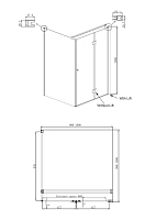 Душевой уголок Ambassador Diamond 2000x1000x1000 хром правый 12011106R