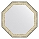 Зеркало в багетной раме EVOFORM OCTAGON 60 брашированное серебро BY 7422