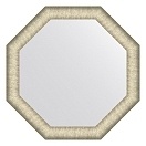 Зеркало в багетной раме EVOFORM OCTAGON 60 брашированное серебро BY 7422