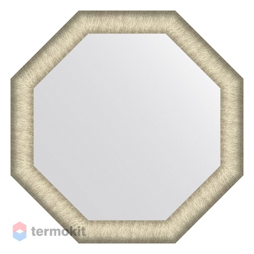 Зеркало в багетной раме EVOFORM OCTAGON 60 брашированное серебро BY 7422