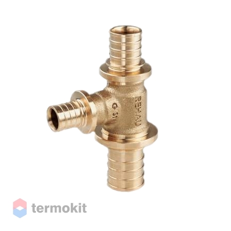 Тройник Рехау Platinum RX бронза с уменьшенным боковым и торцевым проходами 25-16-16