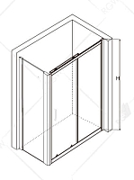 Душевой уголок RGW Classic CL-48B (CL-14B + Z-050-1B) 1850x1100x800 черный 32094881-014