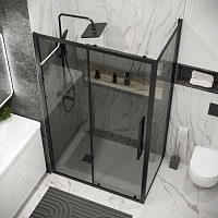 Душевой уголок Grossman Cosmo 1950x1100x1000 (тонированное стекло) черный матовый 120.K33.02.1110.21.10