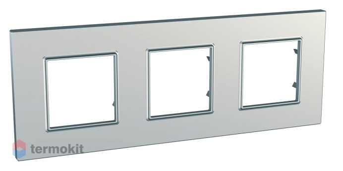 Рамки Schneider Electric Unica Quadro 3 поста горизонтальная серебро MGU6.706.55