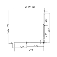 Душевой уголок Vincea Dice 2000x1000x1000 хром VSS-4D100CL