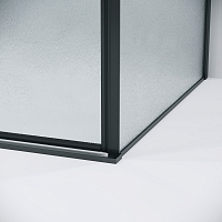 Душевой уголок Grossman Galaxy 1950x1300x800 (стекло шиншилла) левый черный матовый 120.K33.01.1380.21.02