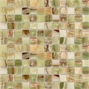 Мозаика Caramelle Mosaic Pietrine 7mm Onice Jade Verde Pol (2,3x2,3) 29,8x29,8