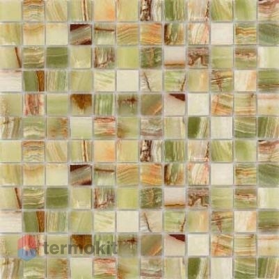 Мозаика Caramelle Mosaic Pietrine 7mm Onice Jade Verde Pol (2,3x2,3) 29,8x29,8