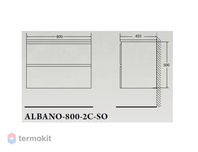 Тумба под раковину 80 подвесная BELBAGNO Albano Pino Scania ALBANO-CER-800-2C-SO-PS