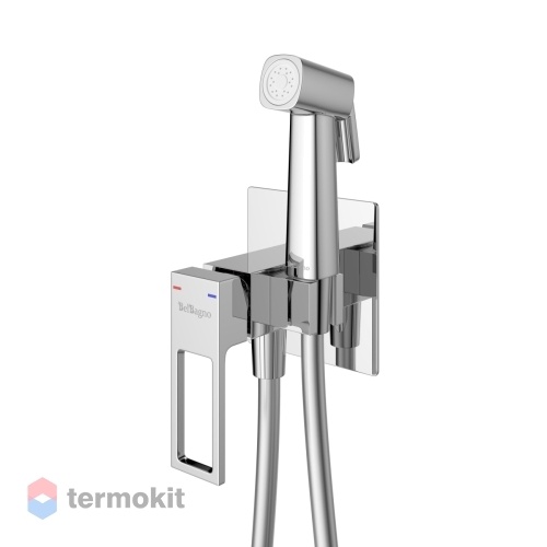 Встраиваемый смеситель с гигиеническим душем BelBagno LUCE LUC-HGN-CRM