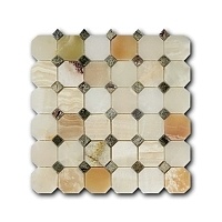 Мраморная мозаика Art&Natura Octagon Pattern Verde Onix+Rain Forest Green 30,5х30,5