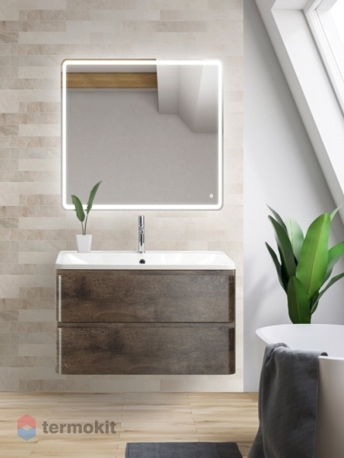 Тумба под раковину 80 подвесная BELBAGNO Albano Rovere Nature Grigio ALBANO-CER-800-2C-SO-RNG