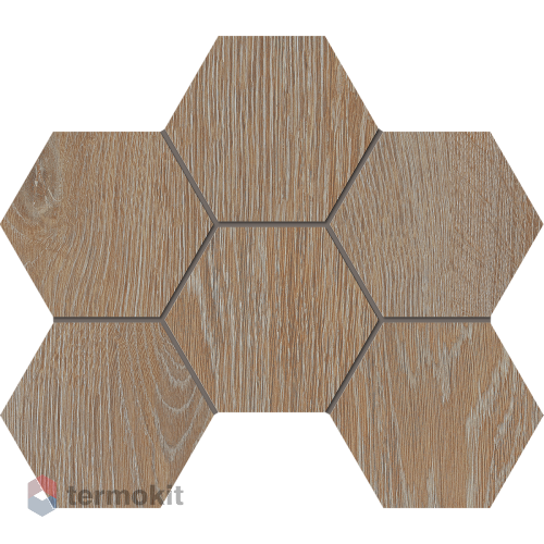 Керамогранит Эстима Kraft Wood KW01 Hexagon мозаика 25x28,5 непол.