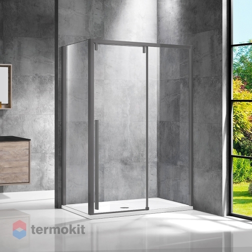 Душевой уголок Vincea Lugano 1950x1300x1000 вороненая сталь VSR-1L1013CLGM-1