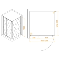Душевой уголок RGW Passage PA-078B (PA-008B + Z-050-2B) 1950x1100x1100 черный 350807812-14