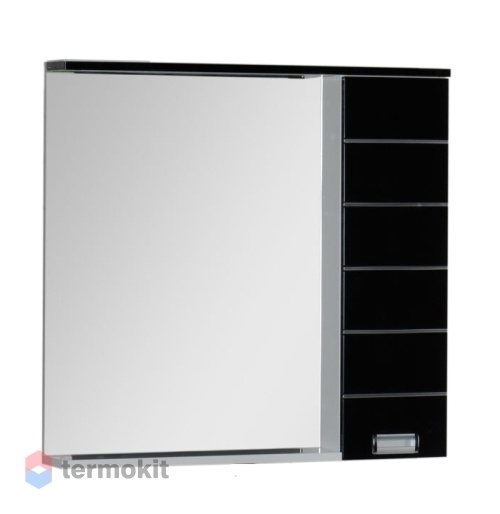 Зеркальный шкаф Aquanet Доминика 90 левый LED черный 00171921