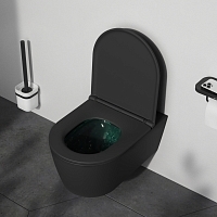 Унитаз подвесной AM.PM Func с сиденьем микролифт черный матовый C8F1701MBSC
