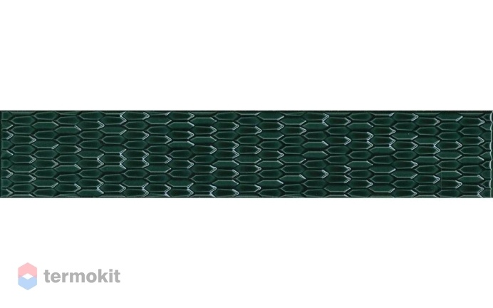 Керамическая плитка Kerama Marazzi Левада LSB001 Бордюр зеленый темный глянцевый 7х40