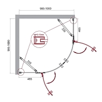 Душевой уголок BelBagno Kraft 1950x1000x1000 хром KRAFT-R-2-100-C-Cr