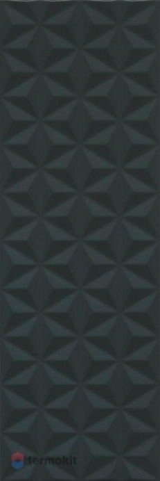 Керамическая плитка Kerama Marazzi Диагональ 12121R черный структура обрезной настенная 25x75