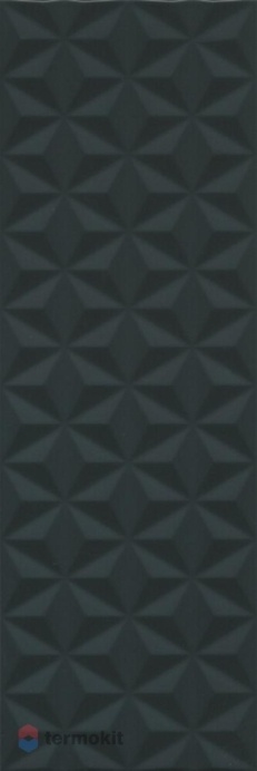 Керамическая плитка Kerama Marazzi Диагональ 12121R черный структура обрезной настенная 25x75