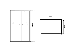 Душевой уголок Niagara Eco 1900x1170x780 (рисунок клетка) черный матовый NG-1012-14QKL