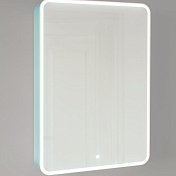 Зеркальный шкаф Jorno Pastel 60 подвесная с подсветкой бирюзовый бриз Pas.03.60/BL