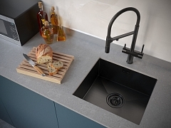 Мойка для кухни Paulmark Weser вороненая сталь PM804844-GM