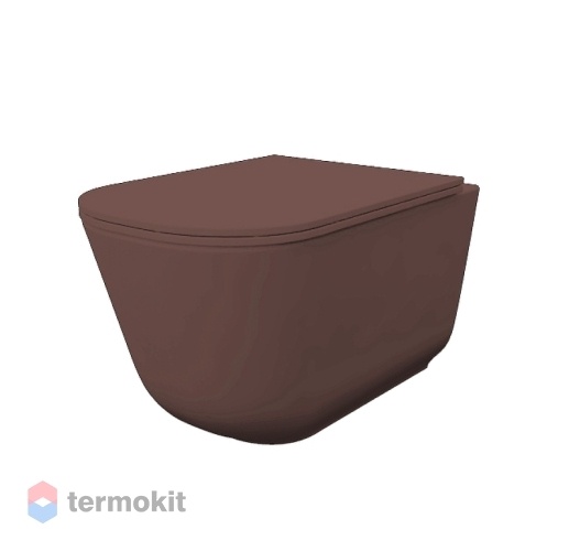 Унитаз подвесной KERASAN Tribeca с сиденьем Бургундский матовый 511475+519175