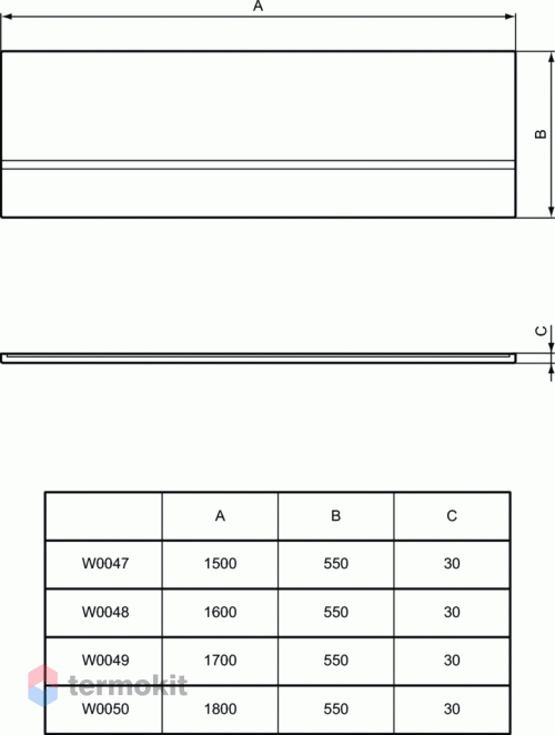 Фронтальная панель Ideal Standard SIMPLICITY W005001