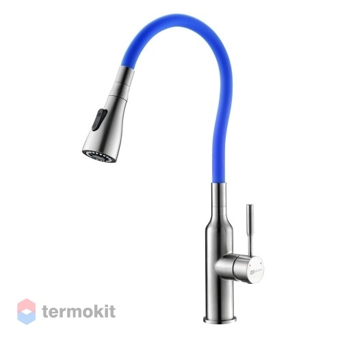 Смеситель для кухни Lemark Expert с гибким изливом синий LM5082S-Blue