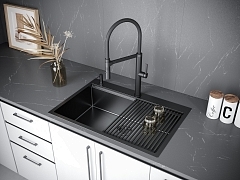 Мойка для кухни Paulmark VAST-PRO вороненая сталь PM707551-GM