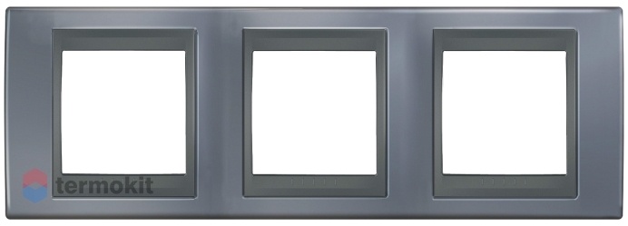 Рамка Schneider Electric UNICA Top 3-поста горизонтальная металл грэй графит MGU66.006.297