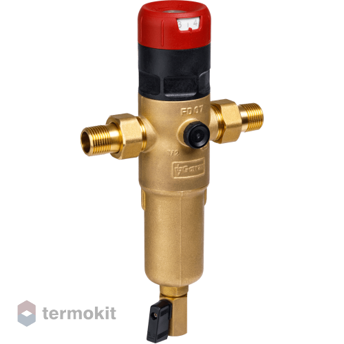 Фильтр Goetze FD07-1/2H (SP) для горячей воды, с промывочным краном и редуктором давления