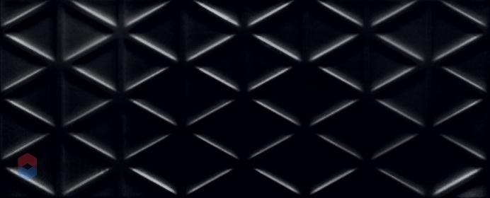 Керамическая плитка Tubadzin Senza W-geo black str настенная 29,8x74,8