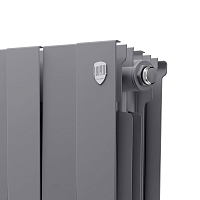 Радиатор Royal Thermo PianoForte 200 \ 12 секций \ биметаллический с боковым подключением серебристый УЦЕНЕННЫЙ