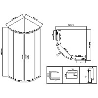 Душевой уголок Vincea City 1950x800x800 хром VSQ-5CT800MT