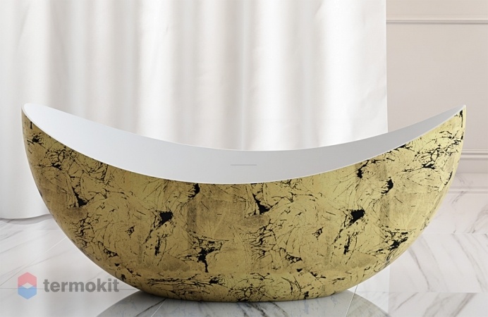 Акриловая ванна ABBER 1800x800 золотой AB9333Gold