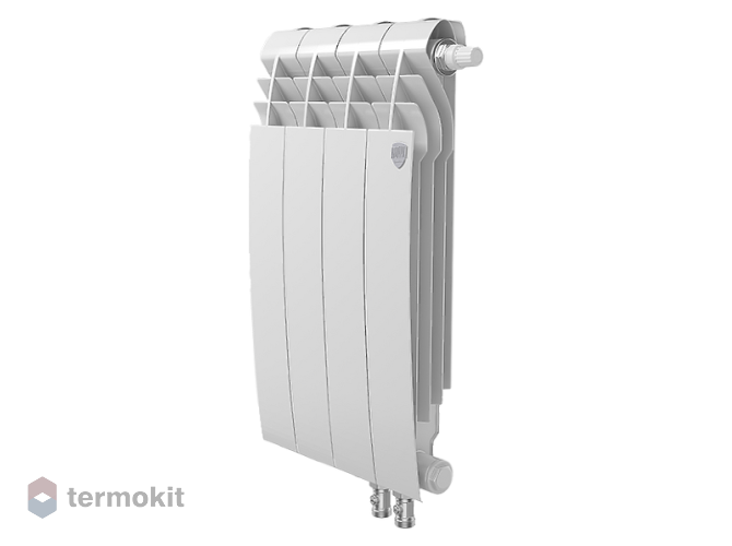 БиМеталлический радиатор Royal Thermo Biliner Bianco Traffico 500 VR \ 04 секции \ с нижним правым подключением