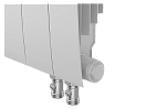 БиМеталлический радиатор Royal Thermo Biliner Bianco Traffico 500 V \ 06 секций \ с нижним правым подключением, термовентиль тип Click