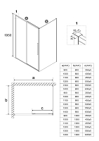 Душевой уголок Niagara Nova 1950x900x800 (шиншилла) хром NG-65-9CH-CH80-34